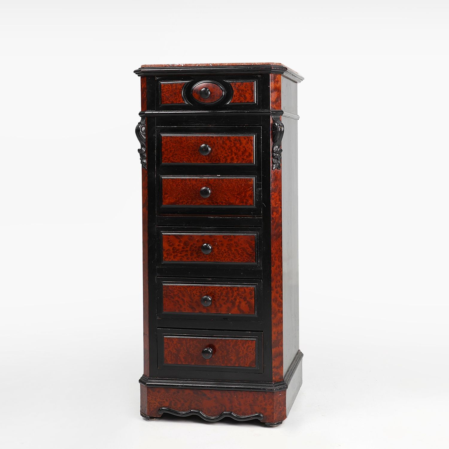 Antique French Chest of Drawers with Marble Top