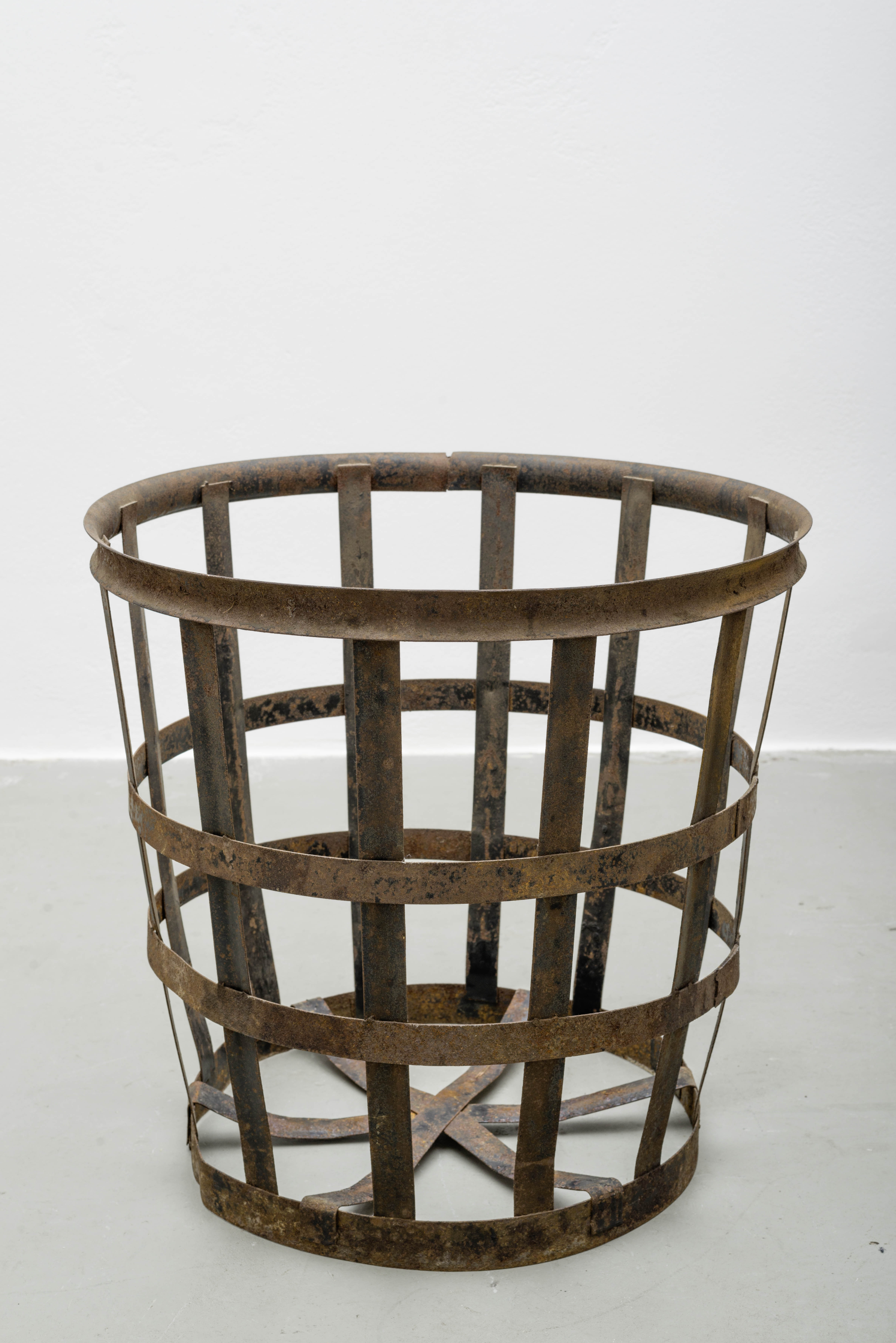 Vintage Iron Log Basket