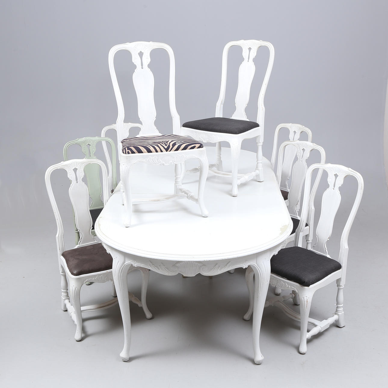 Dining Group, 9 pieces, Rococo style