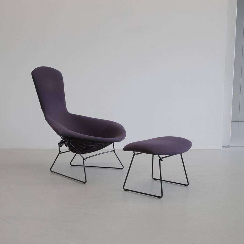 Bird Chair and Footstool by Harry Bertoia
