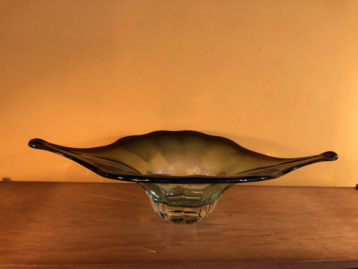 Vintage Art Glass Stretched Bowl