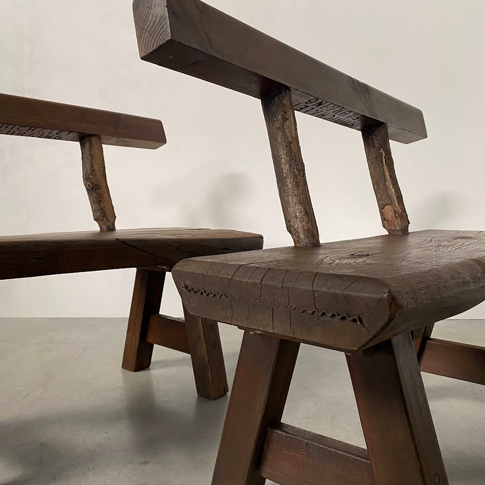 Mobichalet Brutalist Wooden Bench