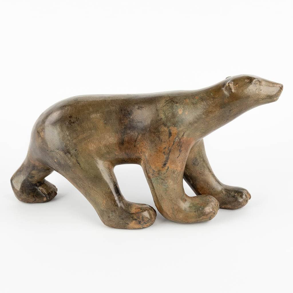 Bronze Polar Bear Sculpture by Pierre Chenet