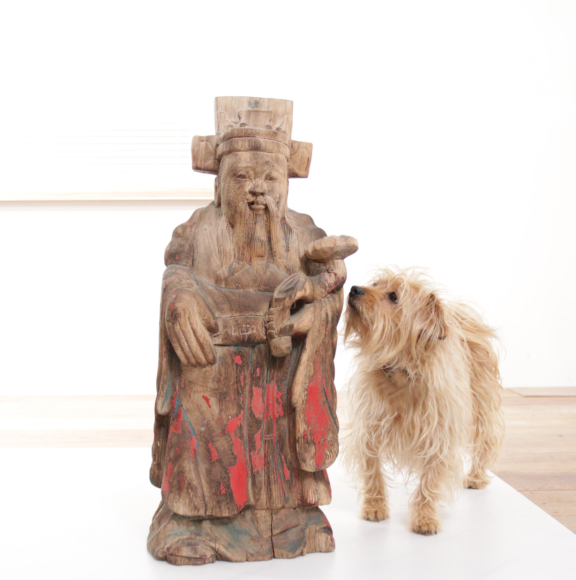 Large Heavy Wabi Sabi Chinese wooden Sculpture