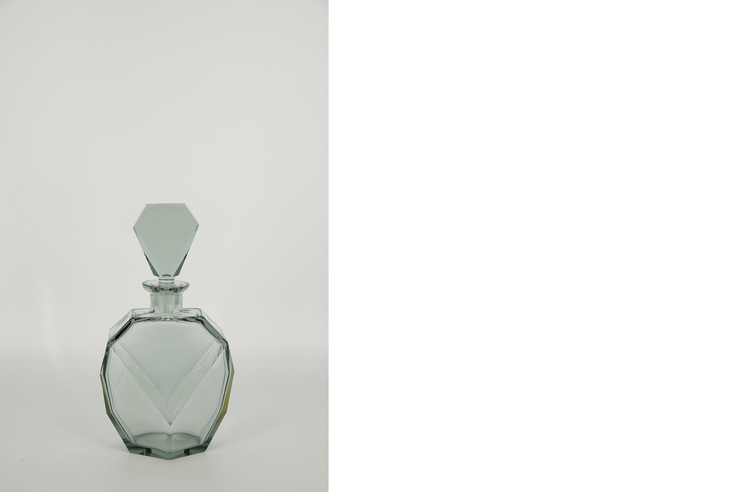 Art Deco Czechoslovakian Sea-Green Glass Carafe