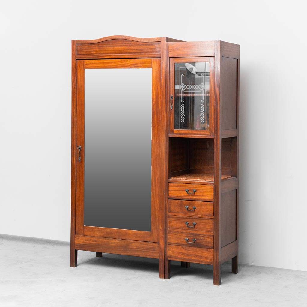 Art Deco Wardrobe with Mirror