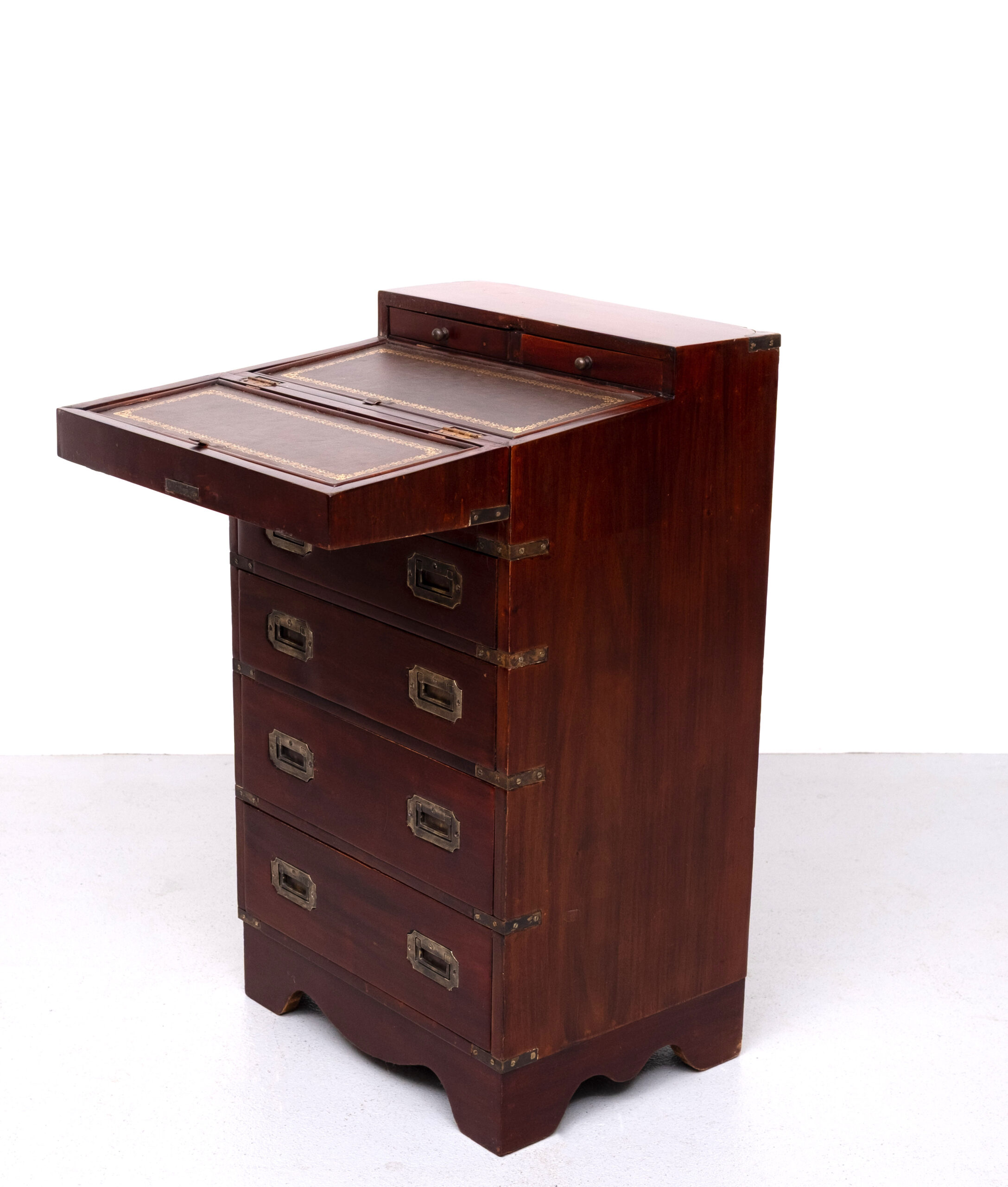 Military Campaign Mahogany Davenport Desk