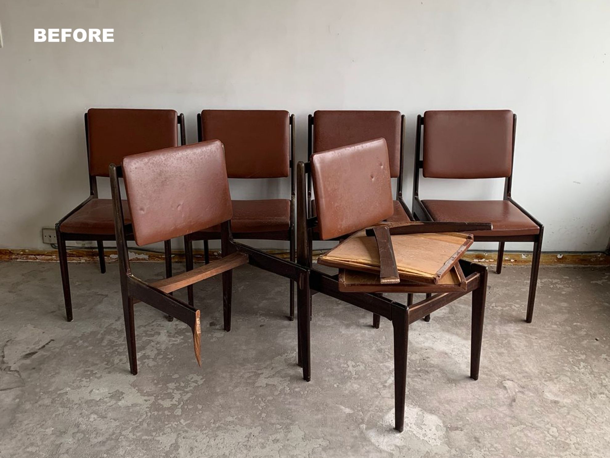 Restoration of six chairs