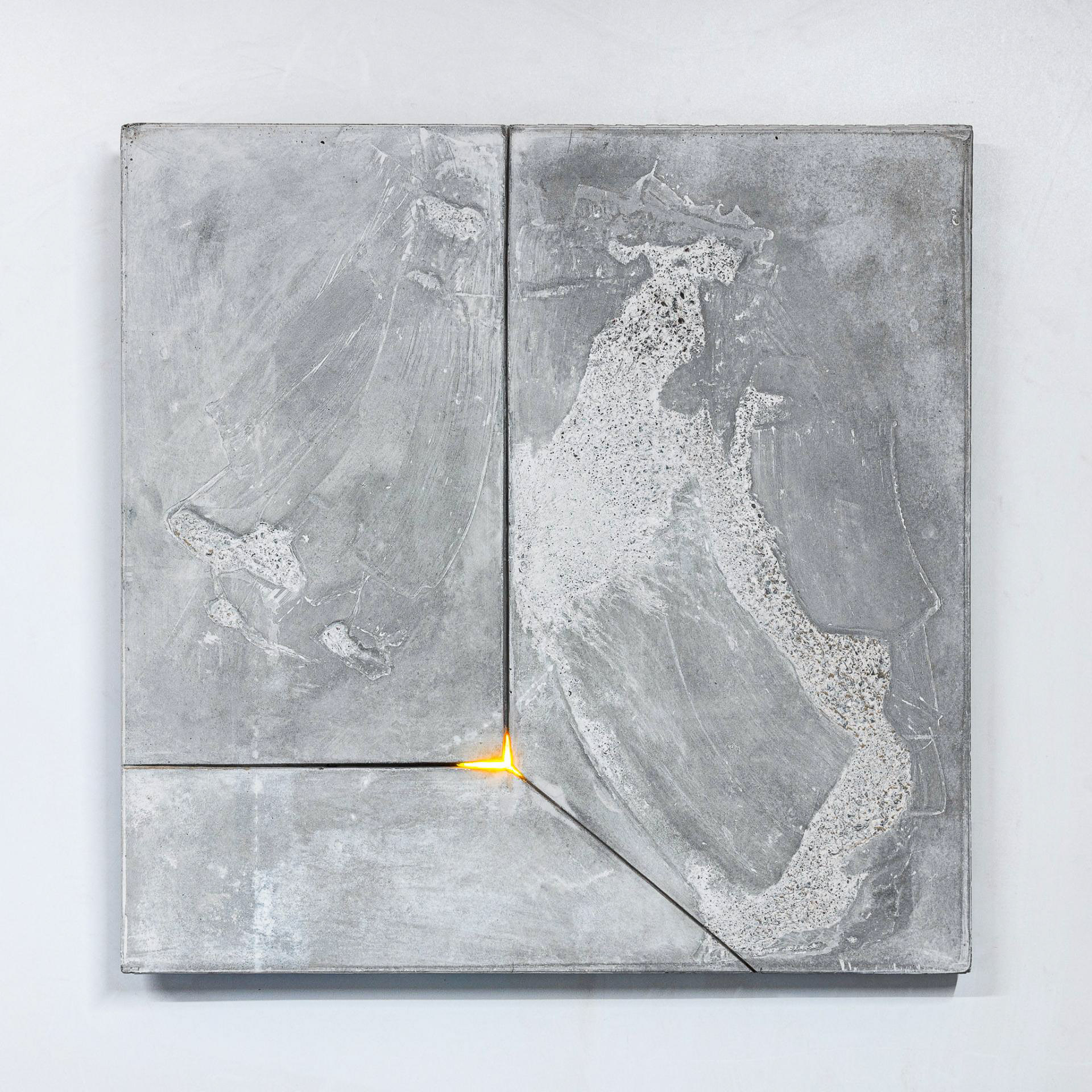 Alain Buscarlet 'Modulation' series, concrete relief sculpture #7