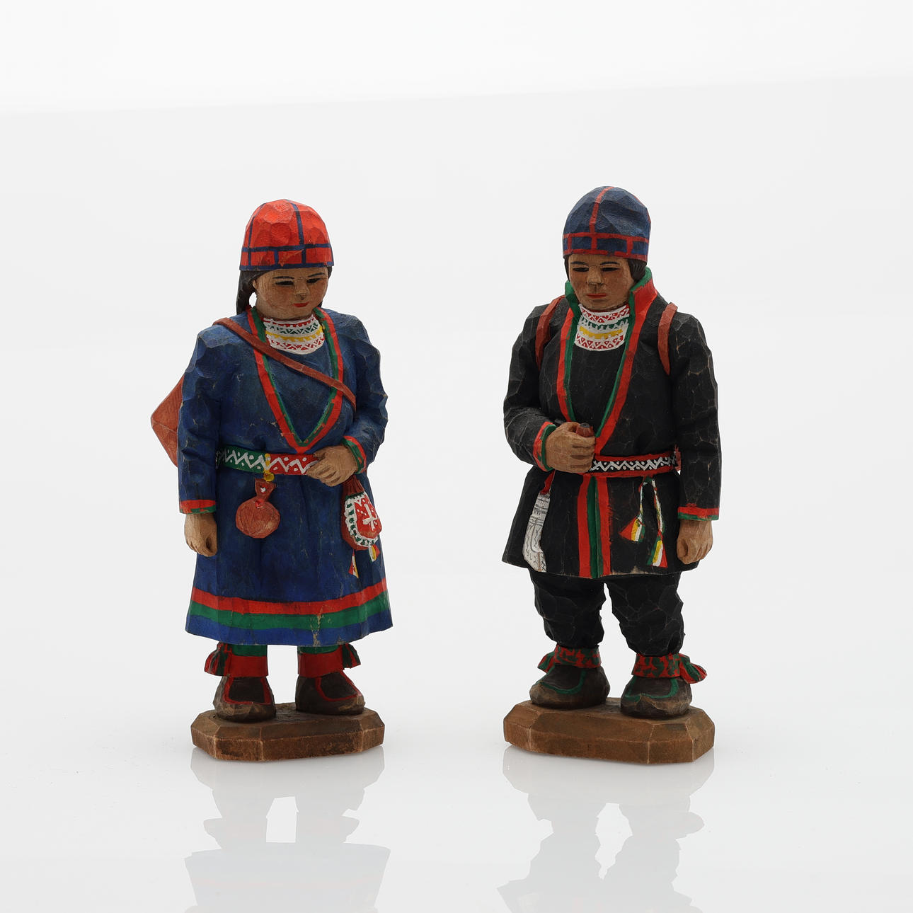 Two Carved and Painted Wood Sculptures