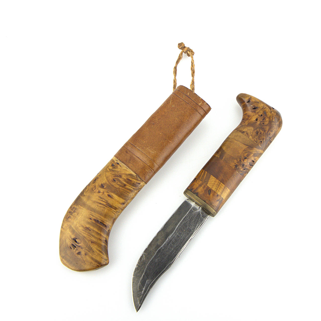Knife in sheath, signed AE