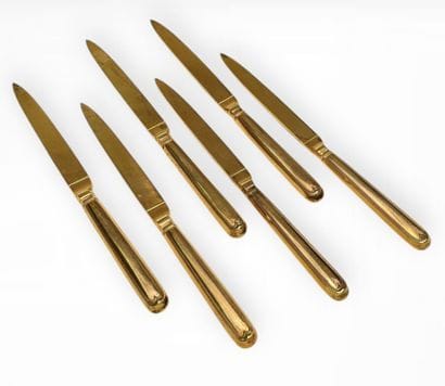 Set of 6 Vermeil Knives