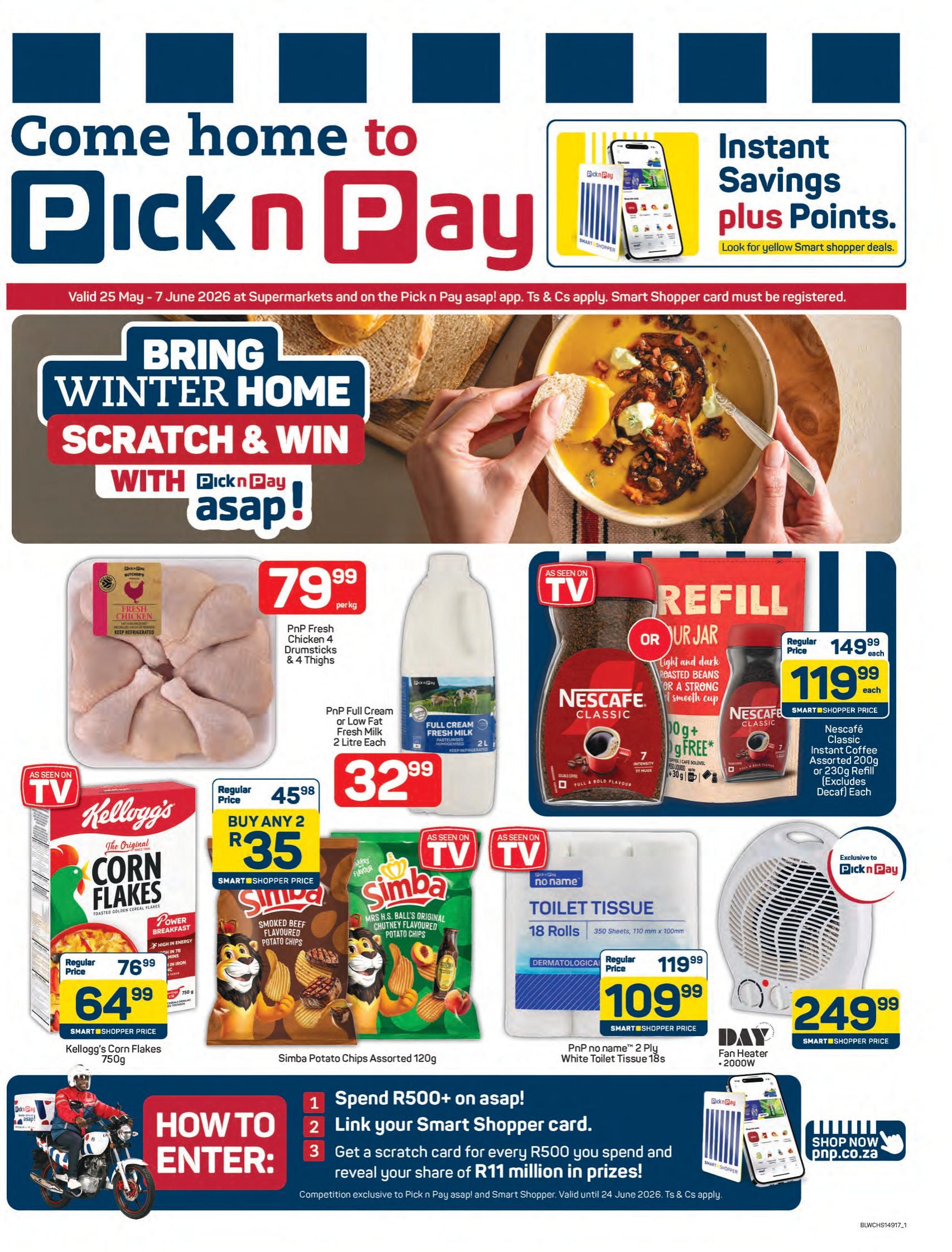 Pick n Pay asap! Winter Home Scratch &amp; Win