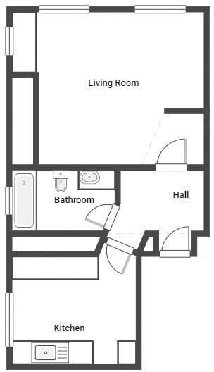 1 bed Ground Flat