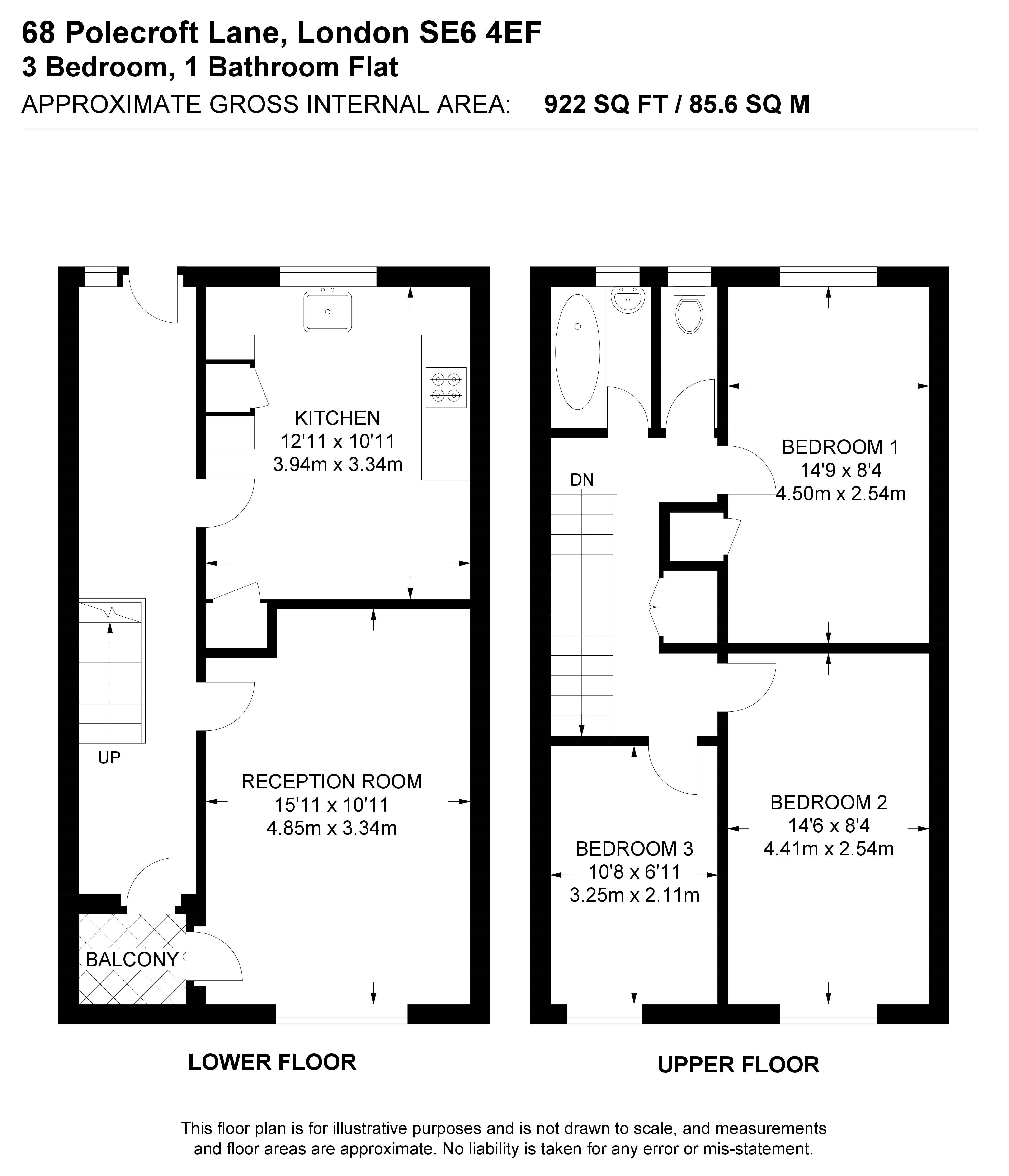 INVESTMENT - Leasehold Split Level Purpose Built Maisonette