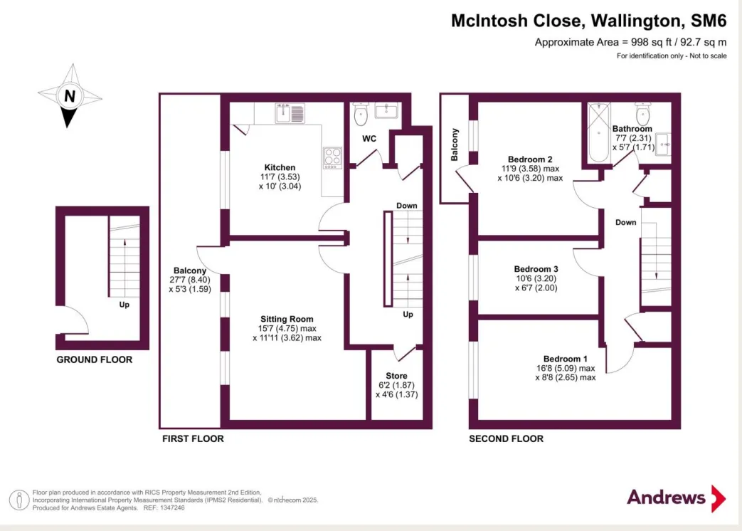 3 bed Maisonette