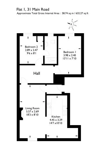 Property for Auction in Cumbria - Flat 1, 31 Main Road, Windermere, Cumbria LA23 1DX