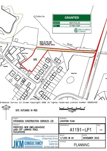 Property for Auction in Scotland - Plot of land to East of Victoria House, Lanrigg Road, Bathgate EH47 9LR