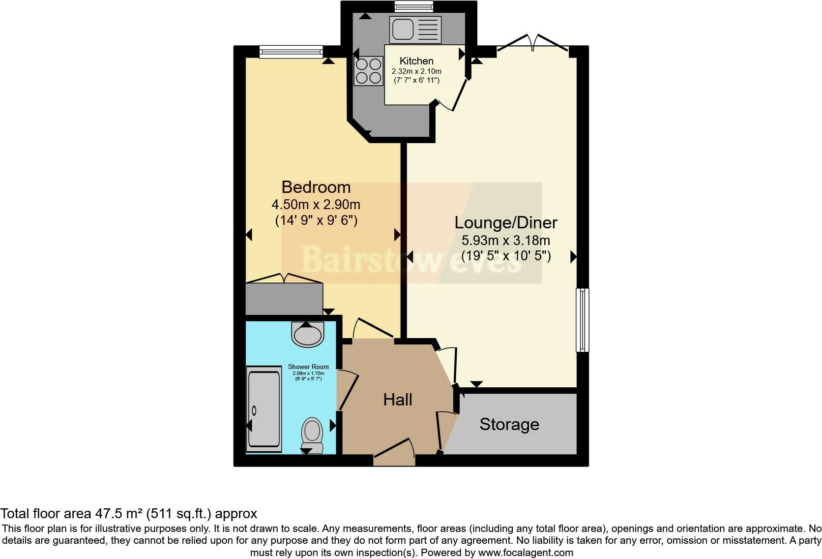 1 bed Ground Flat