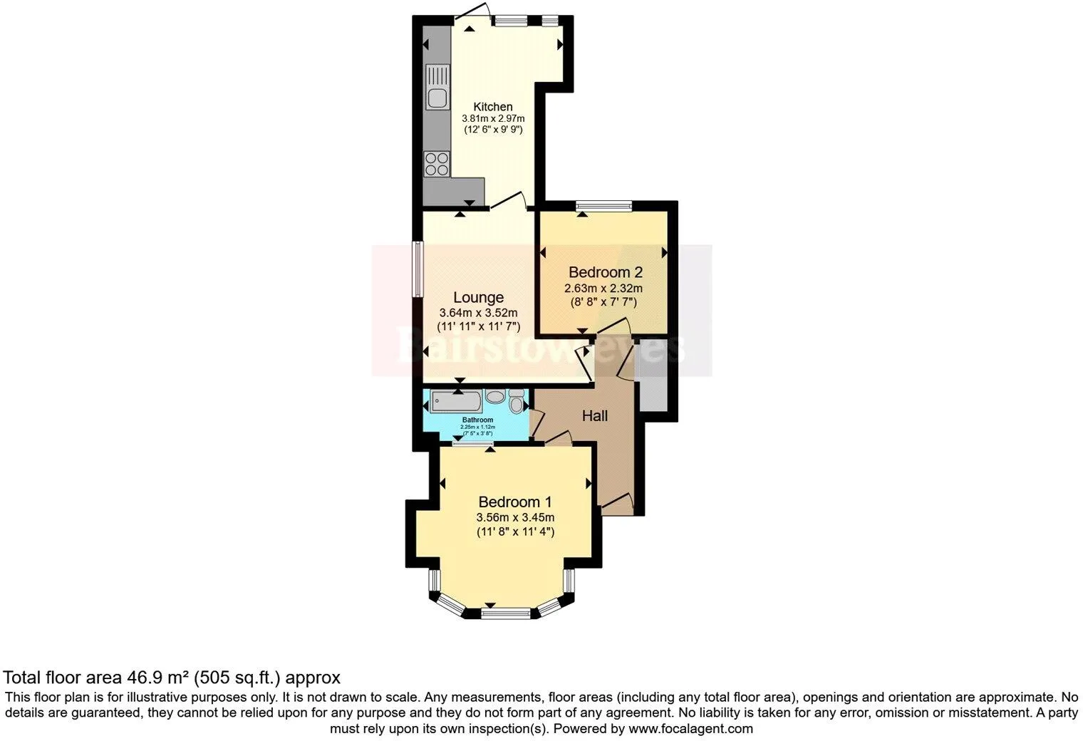 2 bed Ground Flat