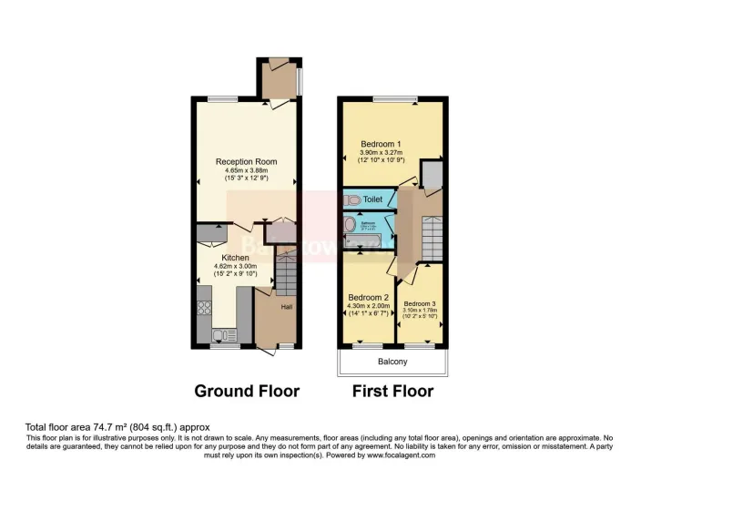 3 bed Ground Maisonette