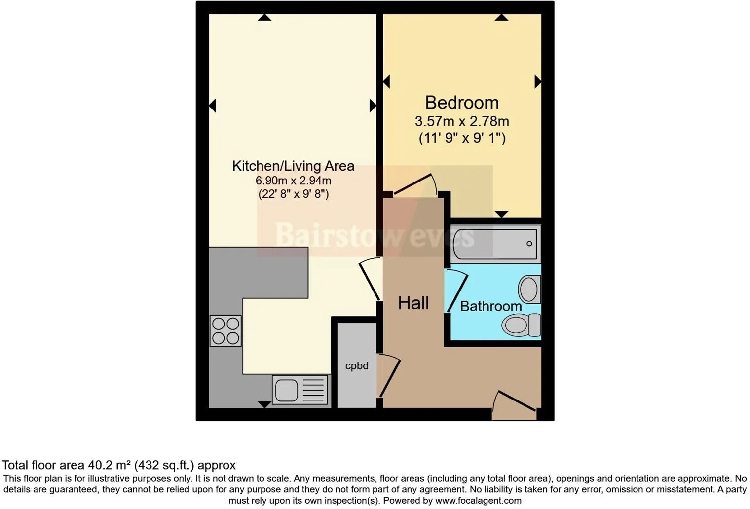 1 bed Ground Flat