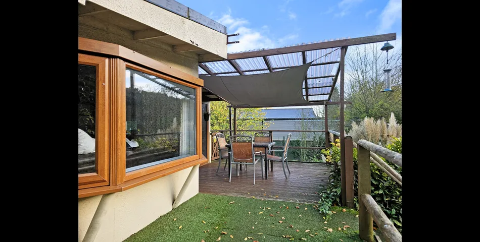 Two bedroom riverside chalet built on stilts to prevent the risk of flooding
