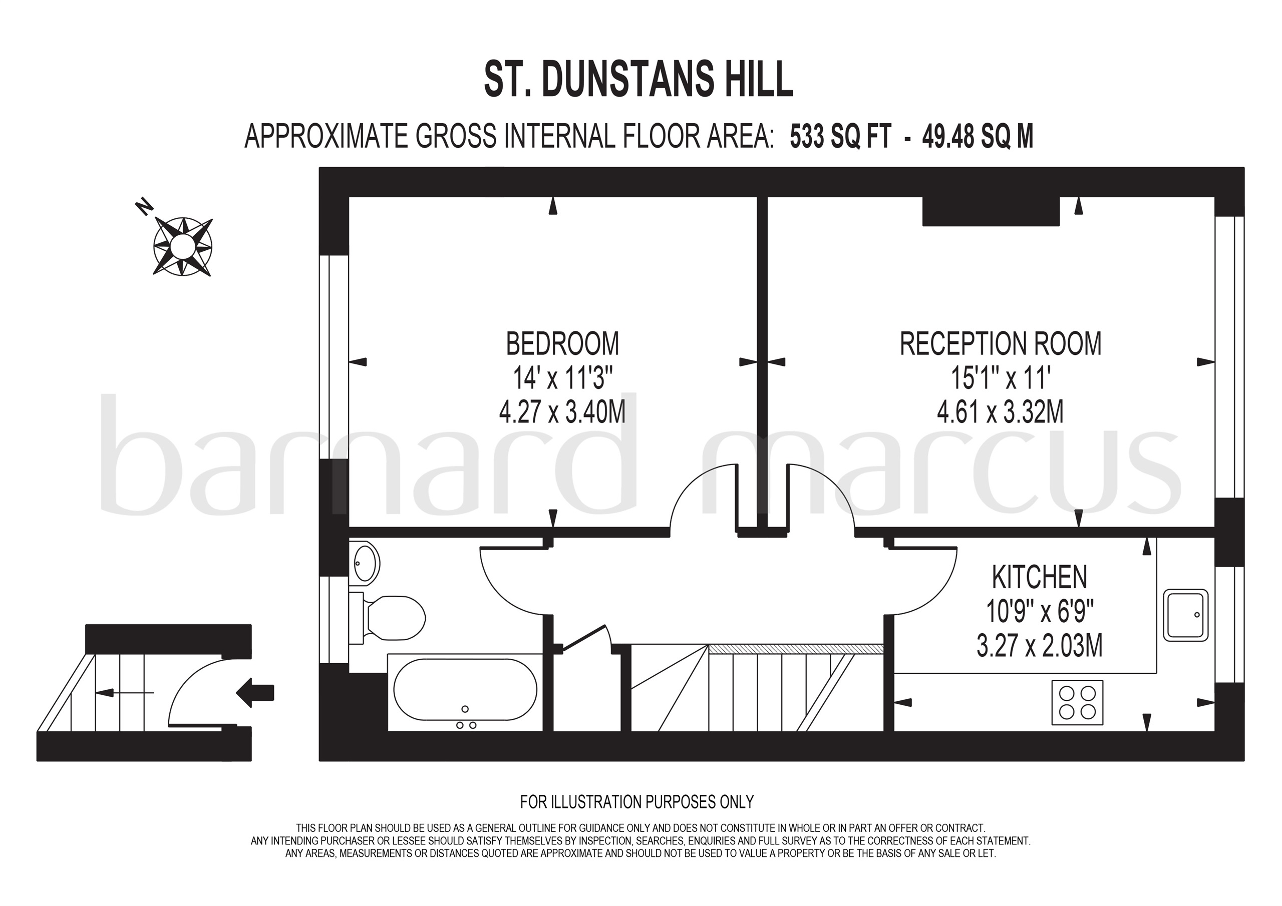 1 bed property