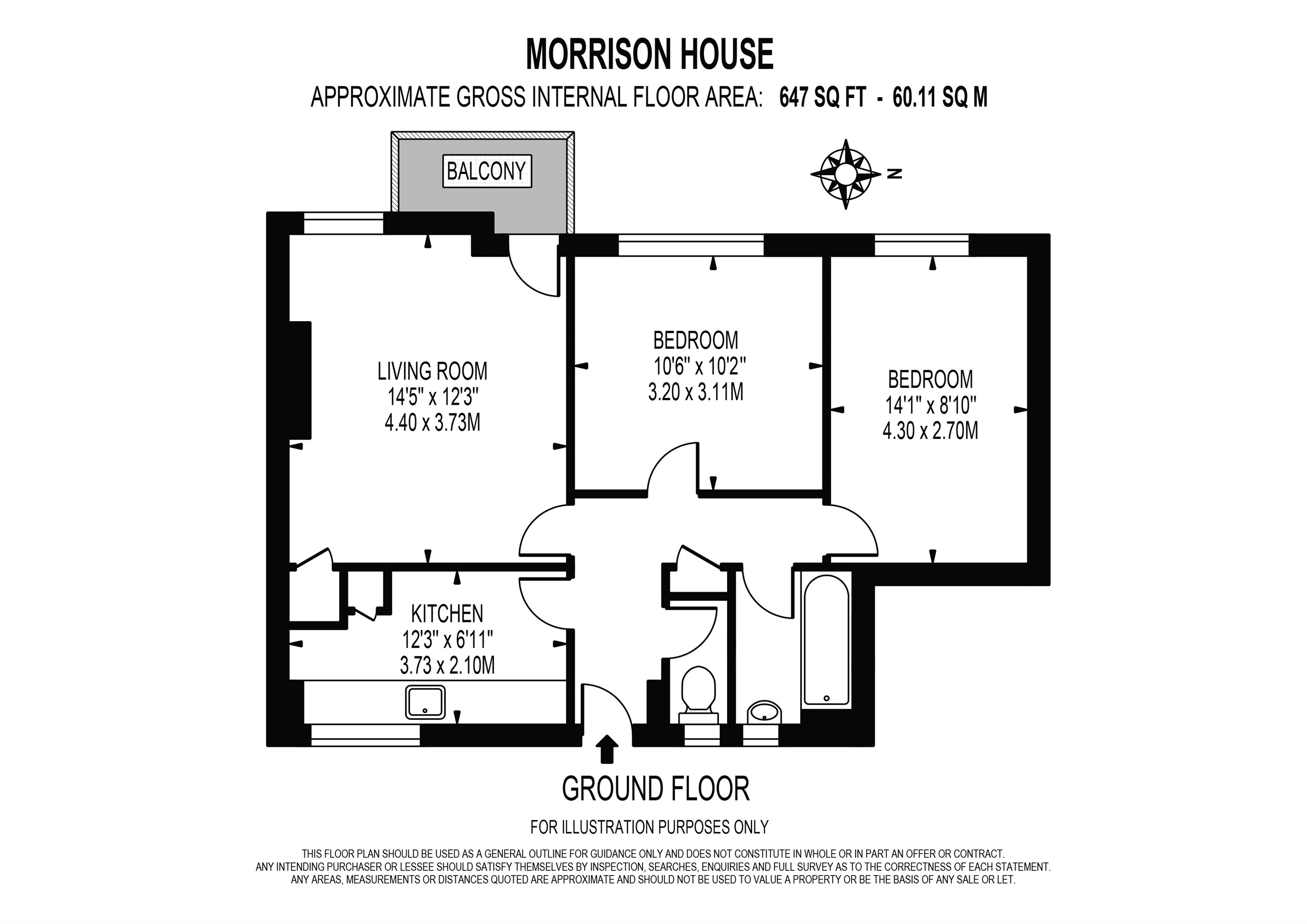 2 bed Ground Flat