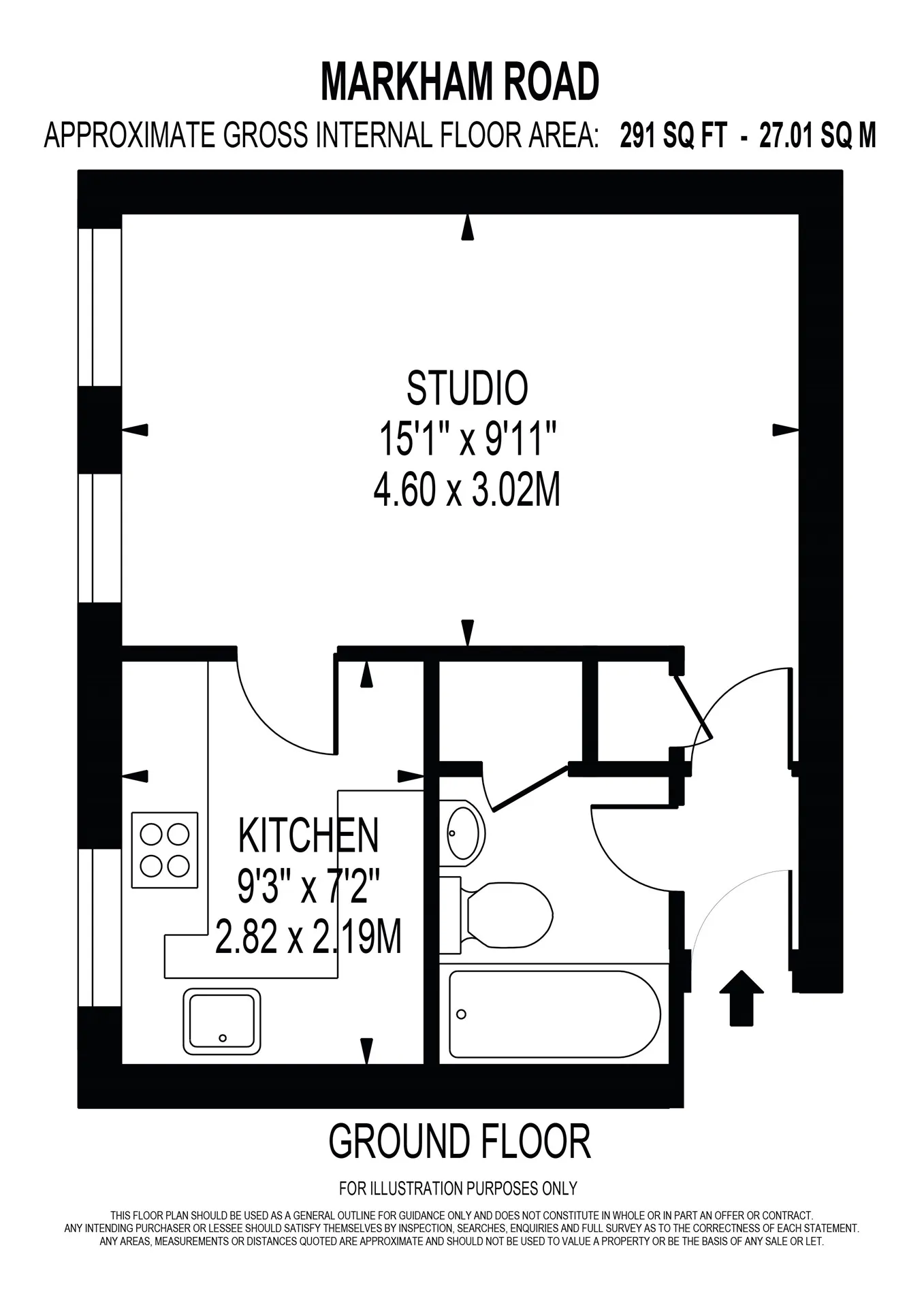 1 bed Ground Flat