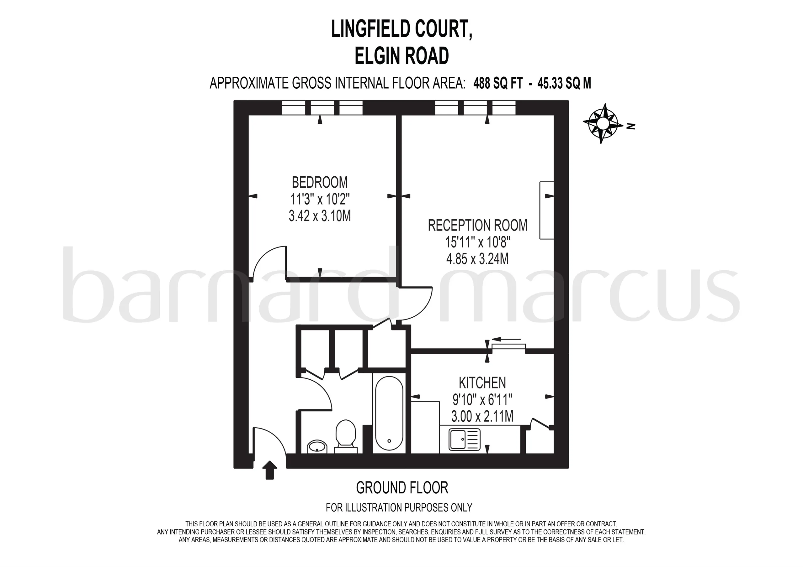 1 bed Ground Flat