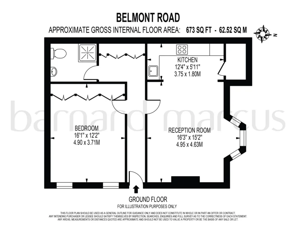 1 bed Ground Flat
