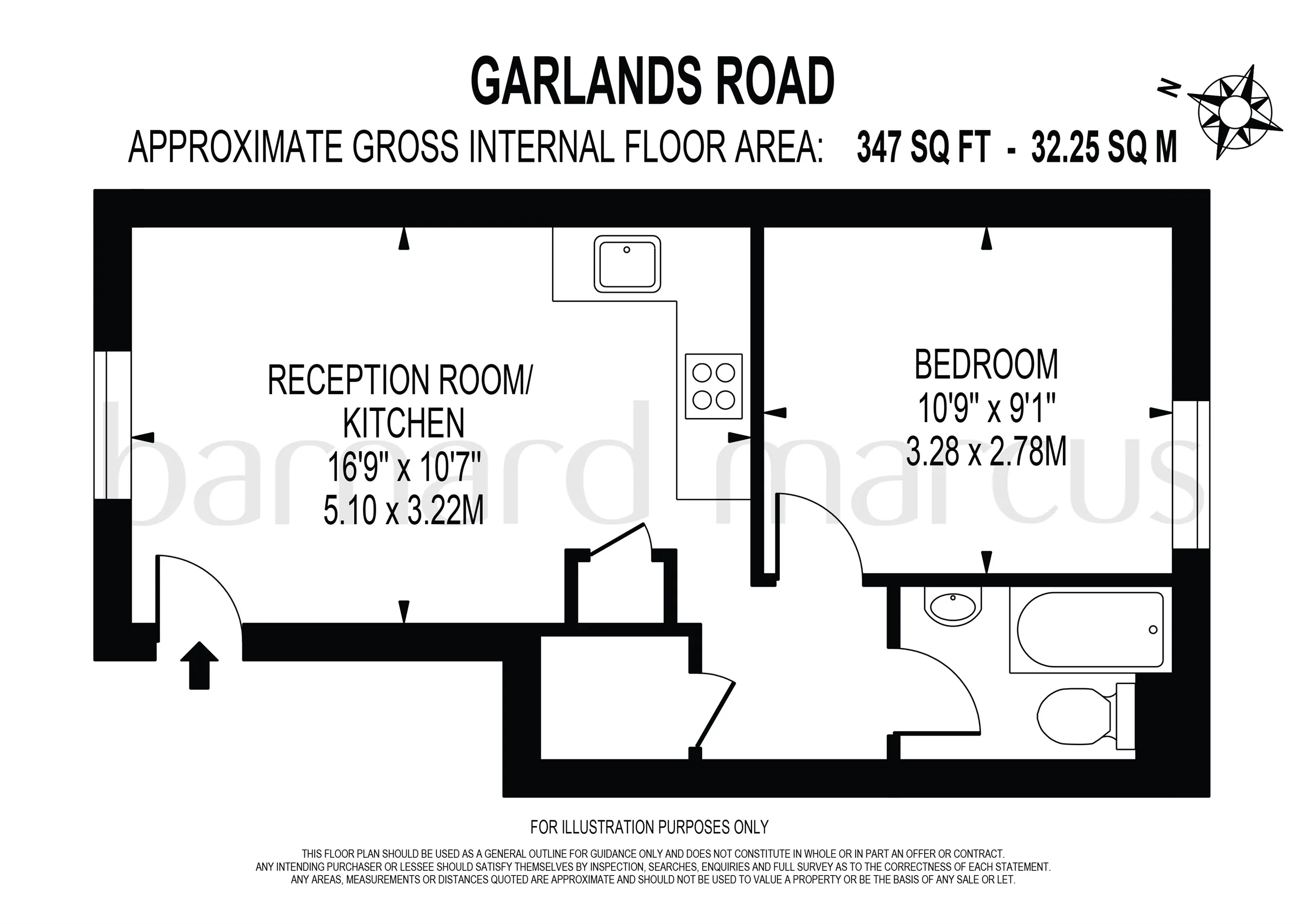 1 bed Ground Flat