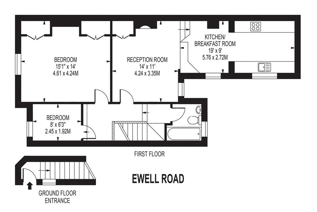 154b, Ewell Road, SURBITON, Surrey, KT6 6HE