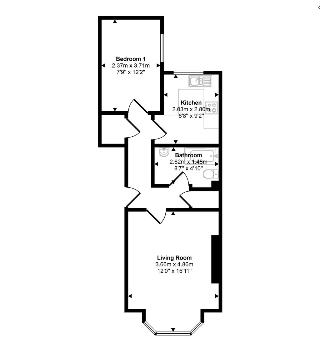 Flat 2, Wellington House, Castle Hill Passage, HASTINGS, East Sussex, TN34 1PG