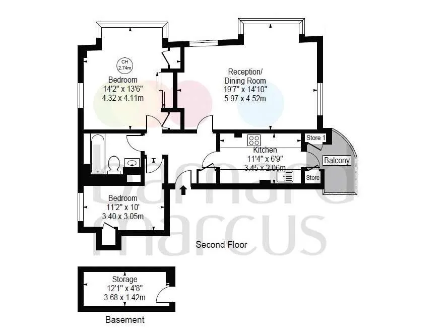 Flat 4, Wesley Court 51-55, Weymouth Street, MARYLEBONE, London, W1G 8NN