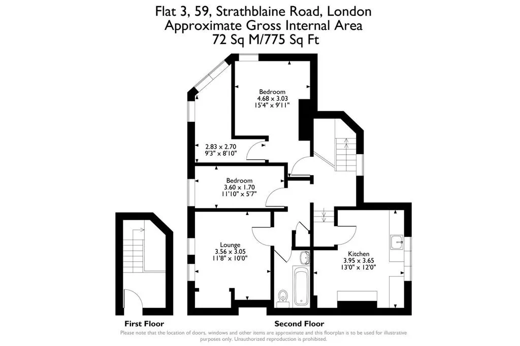 Flat 3, 59, Strathblaine Road, LONDON, SW11 1RG