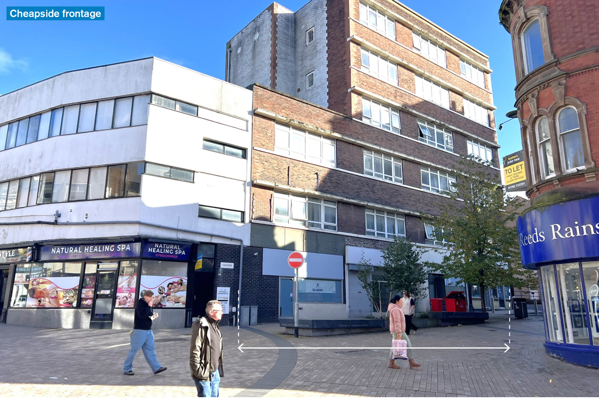 3, 5, 9, 11 Cheapside and 29–39 (odd) Stafford Street, Hanley, Stoke-on-Trent, Staffordshire ST1 1HL
