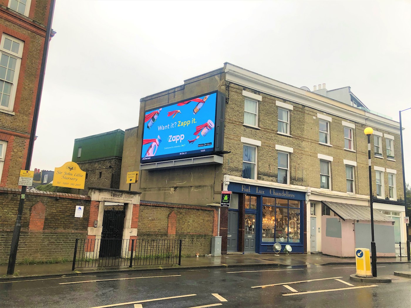 Flank wall, 245 Lillie Road, Fulham, SW6 7LN