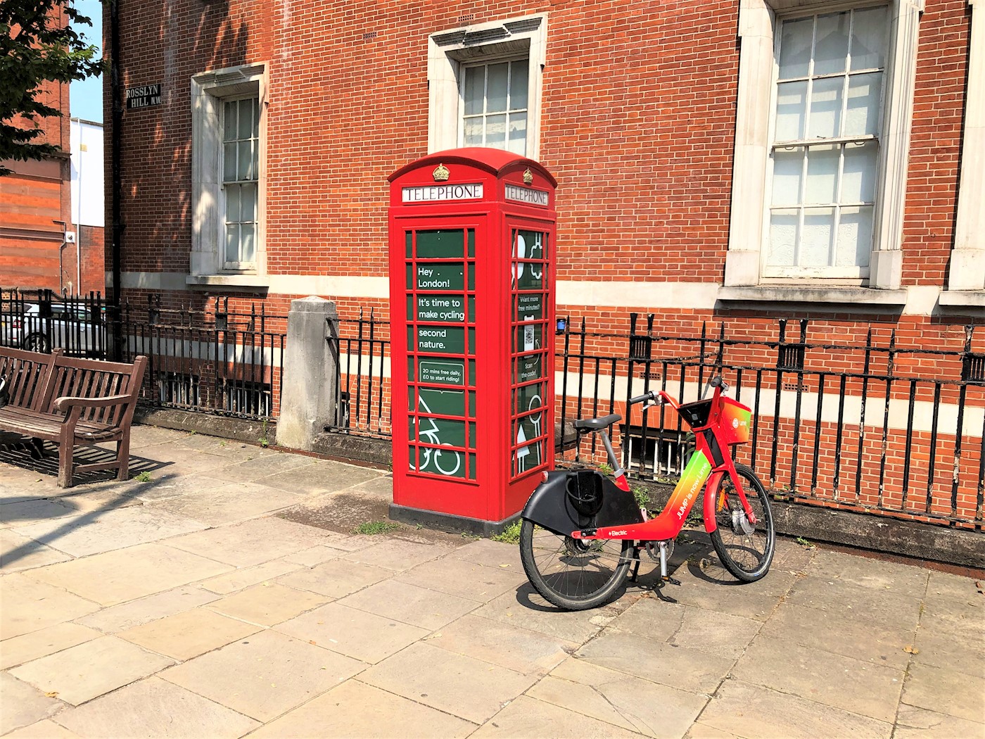 Telephone Kiosk o/s Police Station, Rosslyn Hill, Camden, NW3 1ND