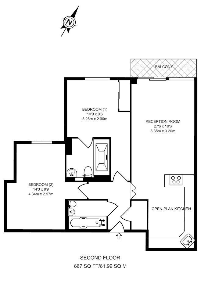 Flat 19, 41 Millharbour, London, E14 9NA