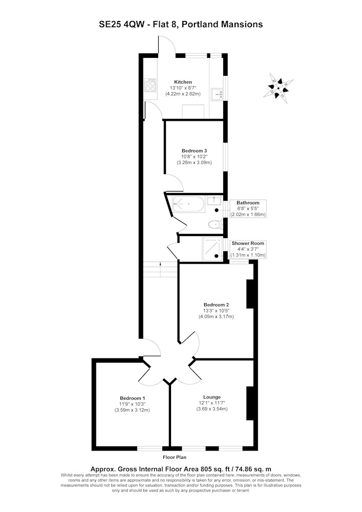Flat 8, Portland Mansions, Portland Road, London, SE25 4QW