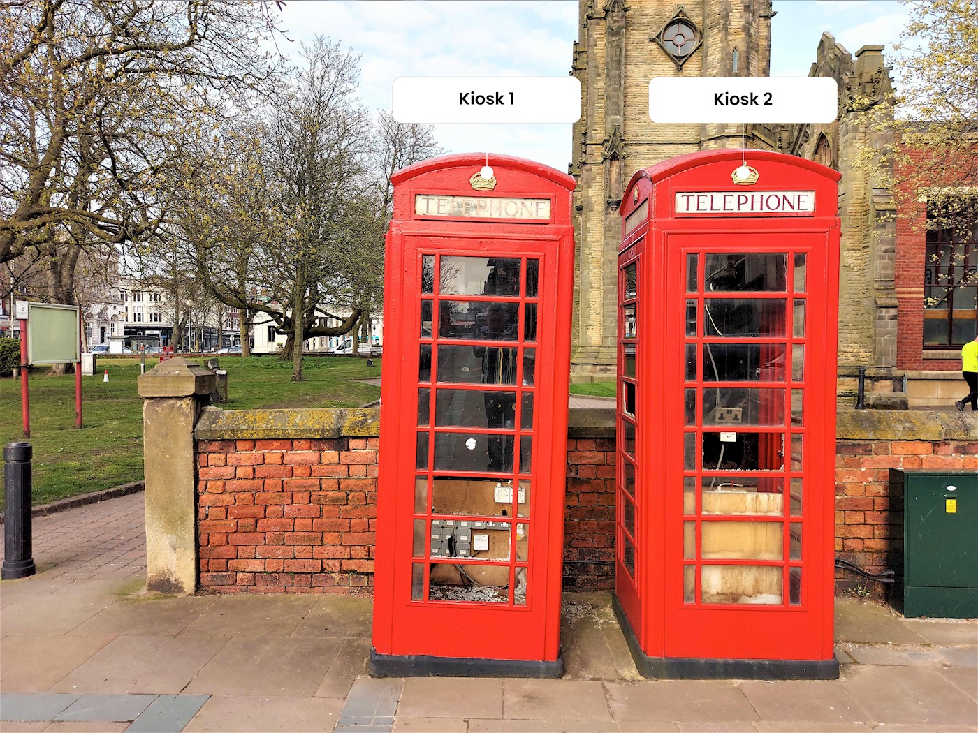 Telephone Kiosk 2, outside Town Hall, Lord Street, Southport, PR8 1DA