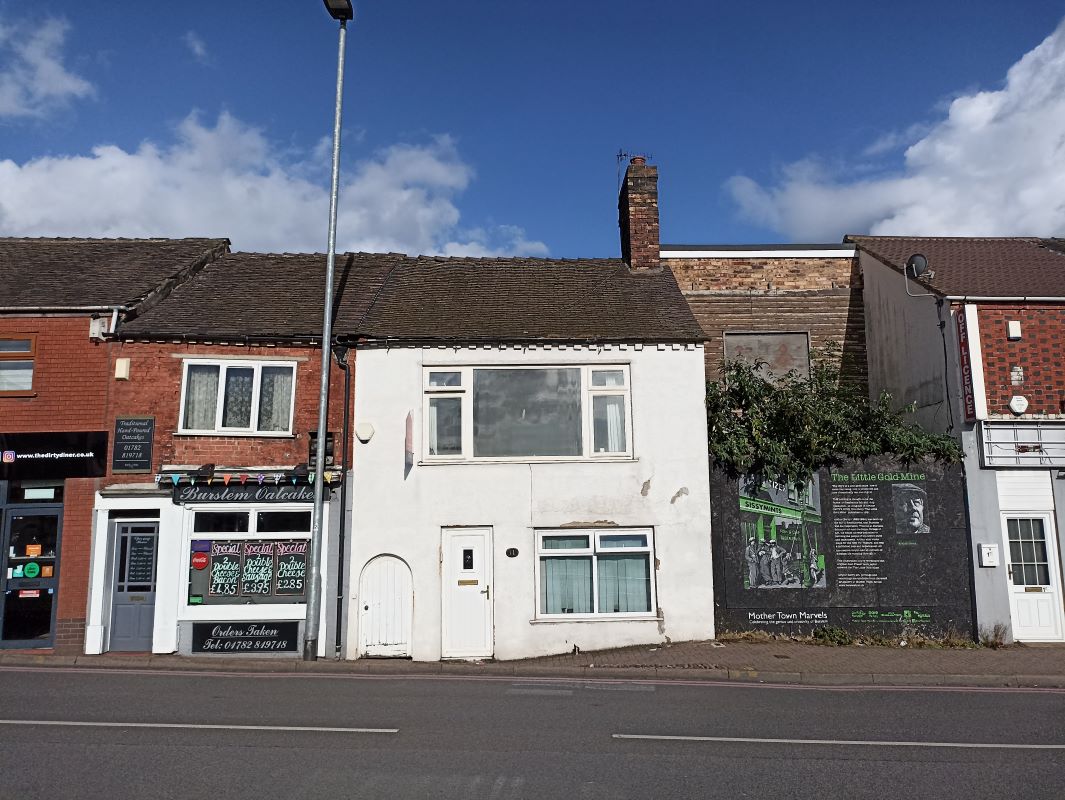 End terraced house converted into two flats in Stoke on Trent 