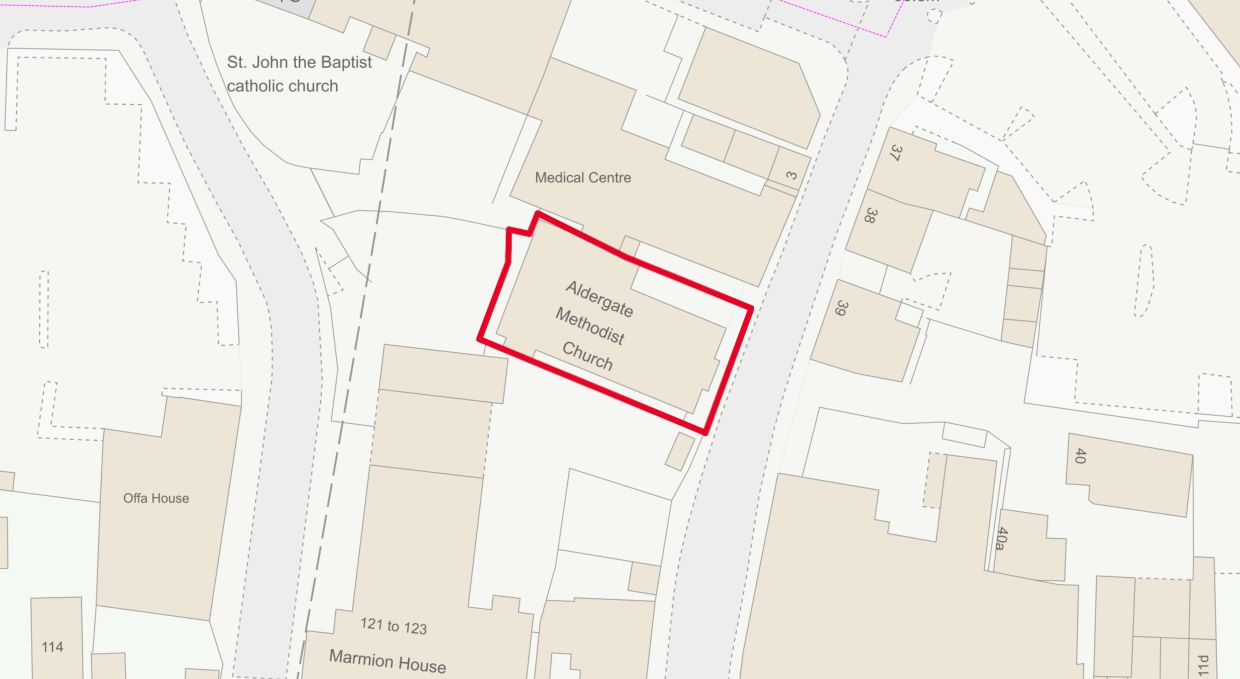 Freehold town centre church in Tamworth