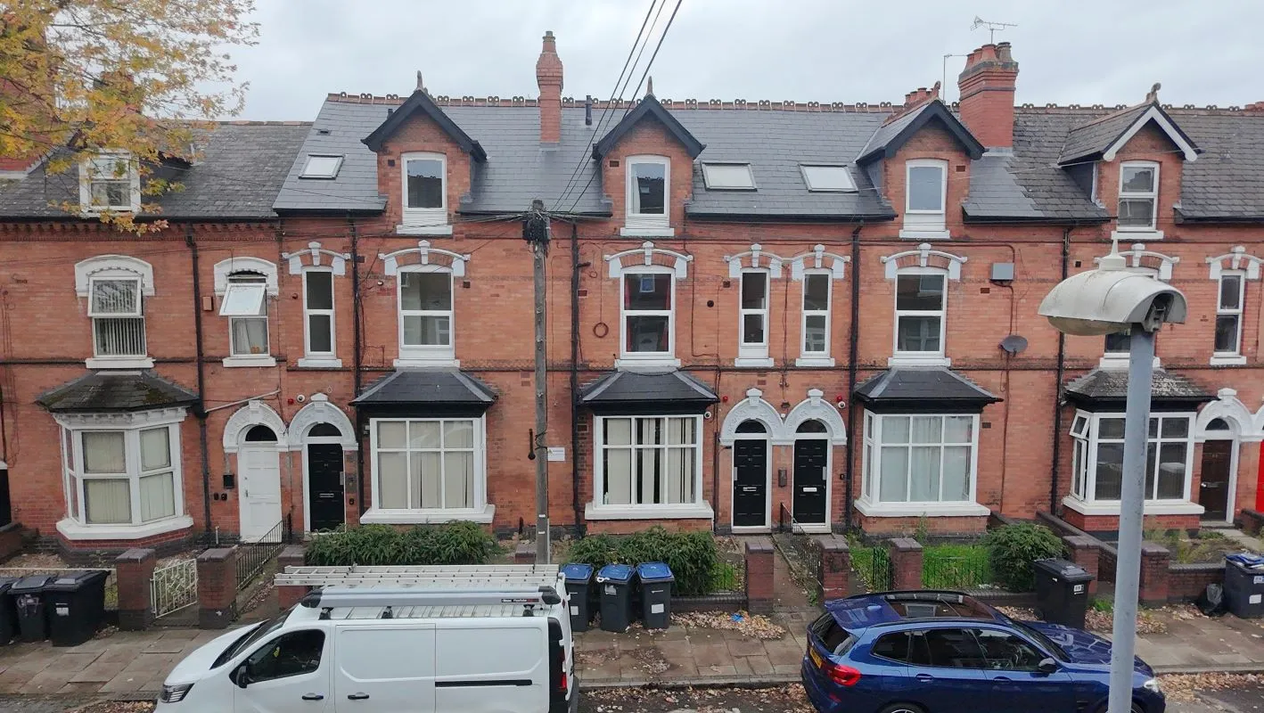 A vacant freehold three storey row of three terraced properties in Balsall Heath 