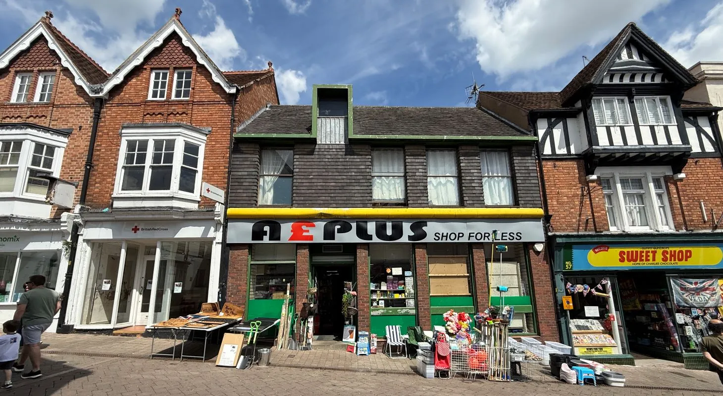 Freehold town centre retail investment property in Evesham