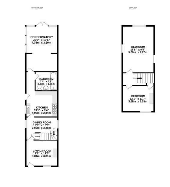 2 bed End of Terrace