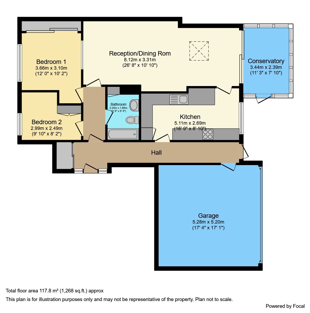 2 bed Semi-Detached Bungalow