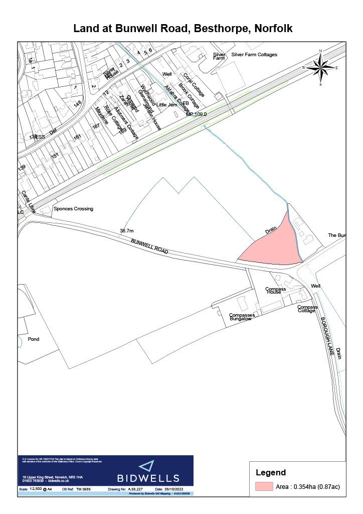 0.8 Acres Amenity Land, Bunwell Road, Besthorpe, Attleborough, Norfolk, NR17 2NZ - Online Auctions